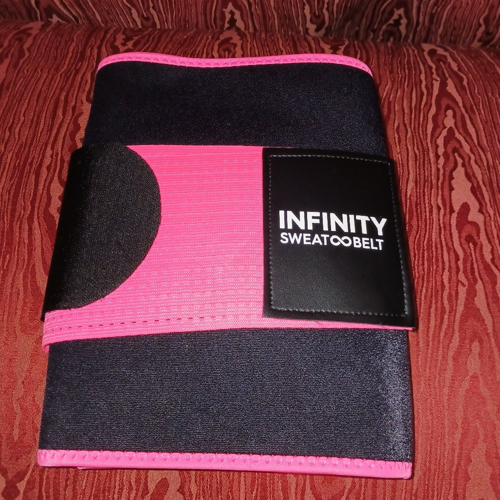 INFINITY Sweat Belt in Black/Pink Size 2XL/3XL Workout Belt Sweat Belt